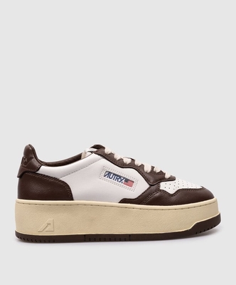 Zapatillas MEDALIST PLATFORM de piel blanca con parche con logo